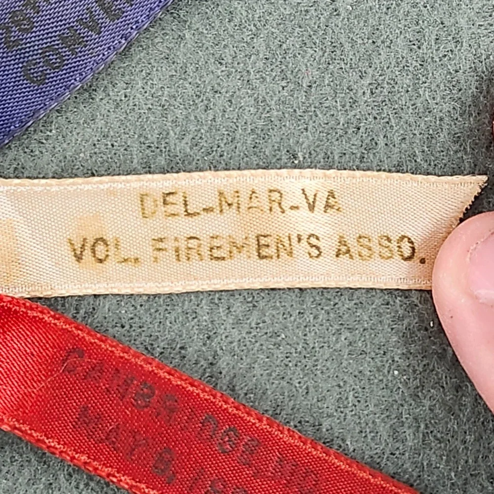 DELMARVA VIRGINIA State Firemen's Assoc. Convention Ribbon Cambridge, MD 1957